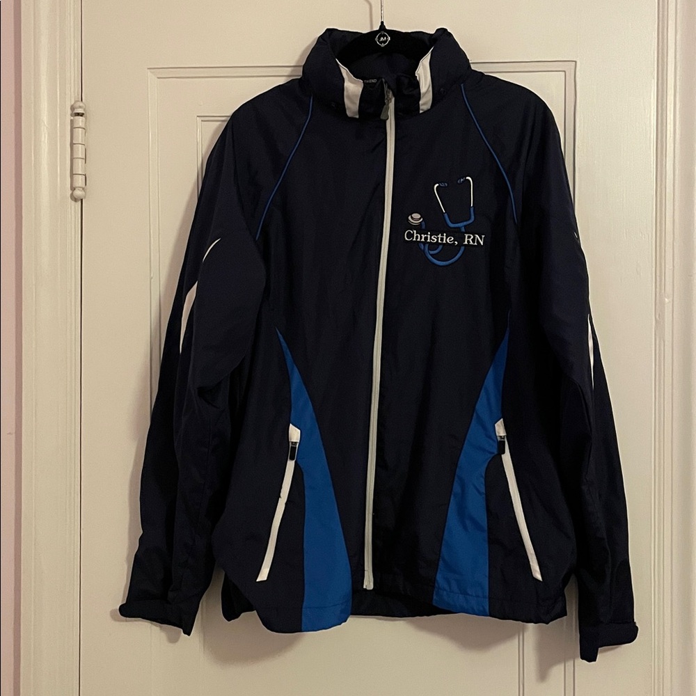 NWOT Navy and Blue Nursing Track Jacket
